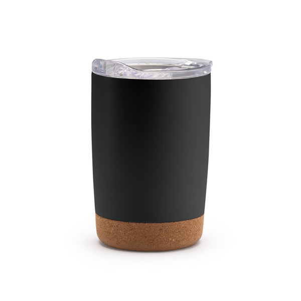 Vaso térmico Kilvex 380 ml base corcho - Negro