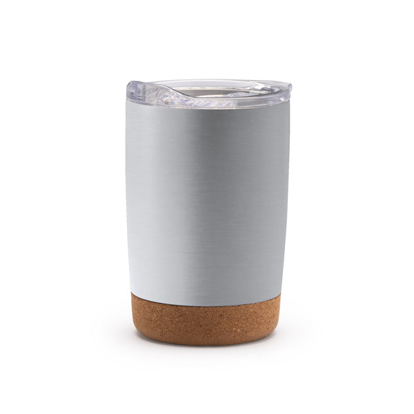 Vaso térmico Kilvex 380 ml base corcho - Plata