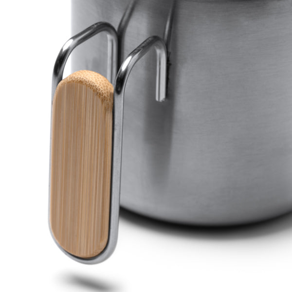 Taza Rimor inox + bambú 350 ml con tapa - detalle