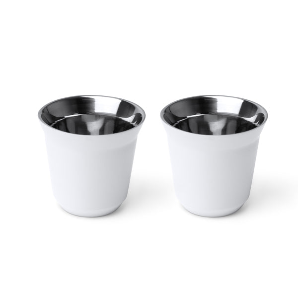 Set 2 vasos espresso Boluto 80 ml - Blanco