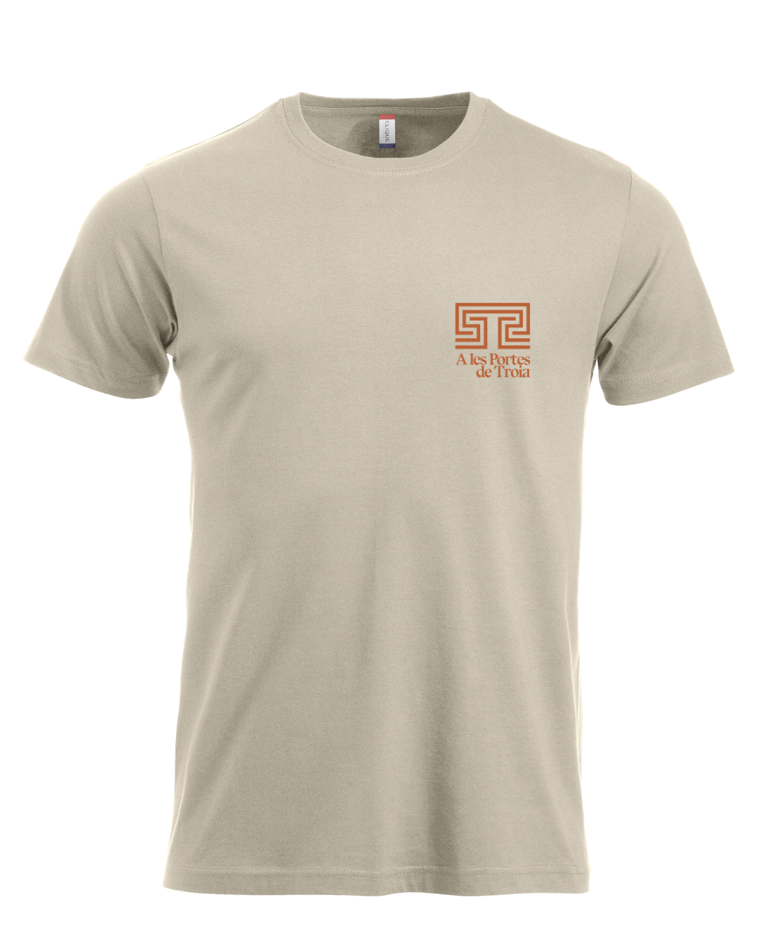 Samarreta Senzilla - Beix estampat taronja (davant)