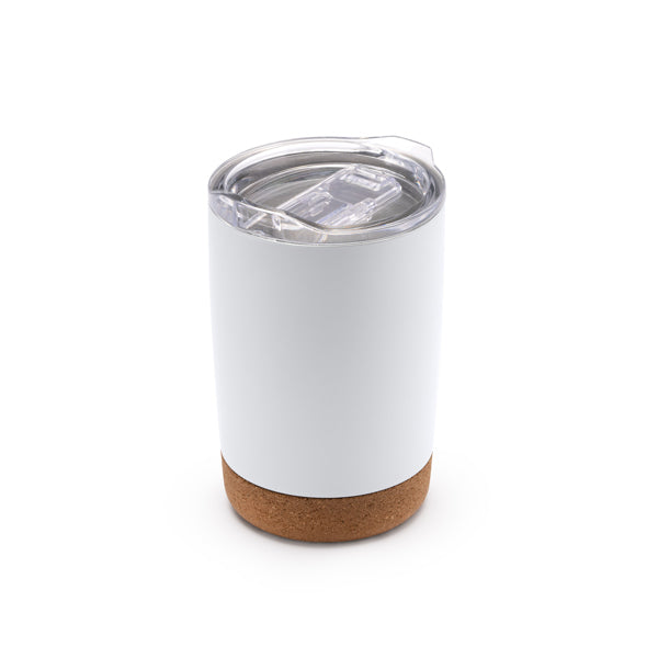 Vaso térmico Kilvex 380 ml base corcho - Blanco