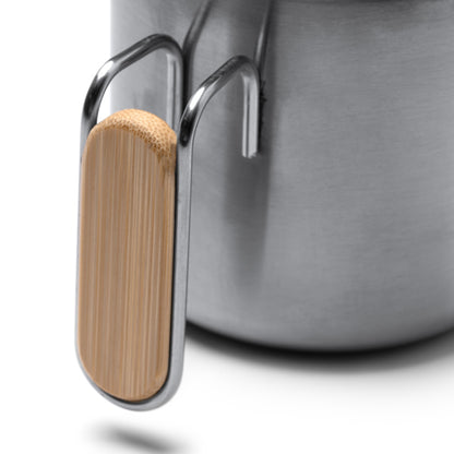 Taza Rimor inox + bambú 350 ml con tapa - detalle