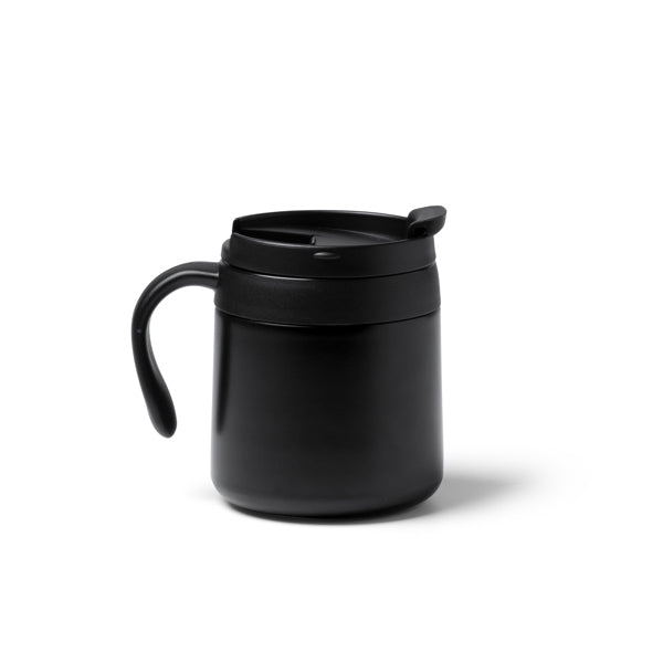 Taza térmica Vake 350 ml con asa y tapa - Negro