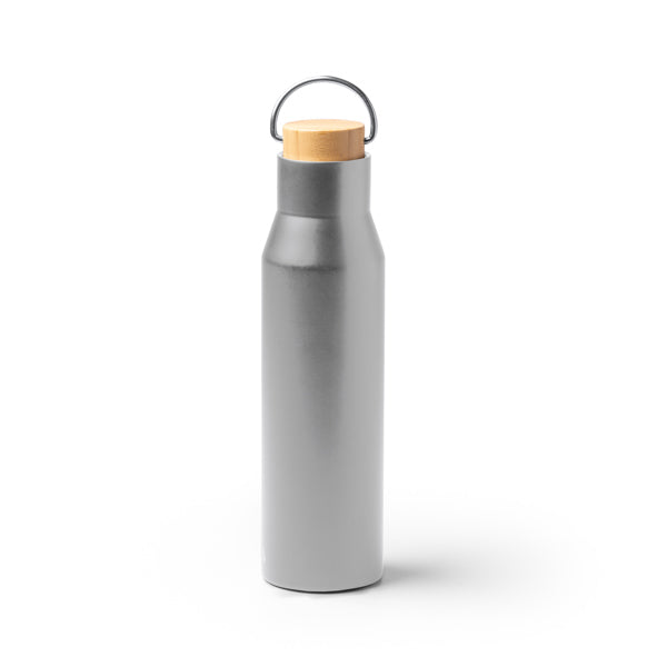 Termo Meyer 550 ml tapa bambú con asa - Plata