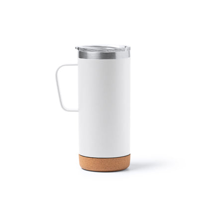 Taza térmica Beyron base corcho - Blanco