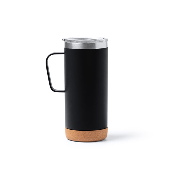 Taza térmica Beyron base corcho - Negro