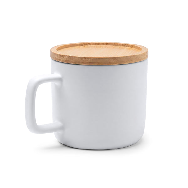 Taza Molok 350 ml tapa bambú - Blanco