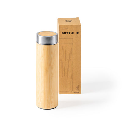Termo Kinata bambú 500 ml con infusor - detalle