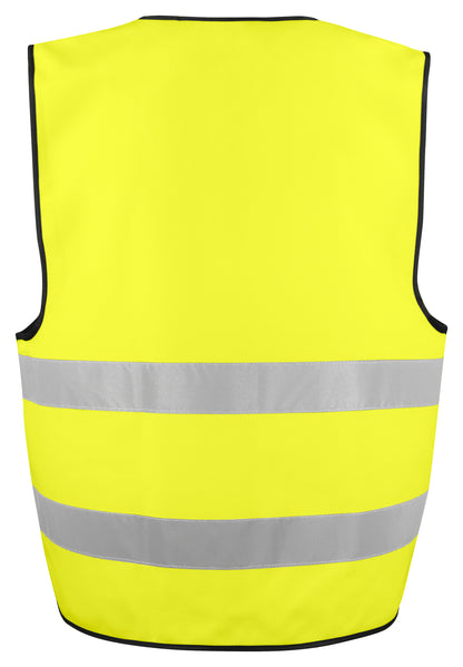 Chaleco reflectante moto amarillo flúo - espalda