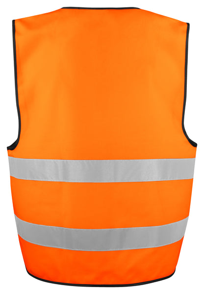 Chaleco reflectante moto naranja flúo - espalda