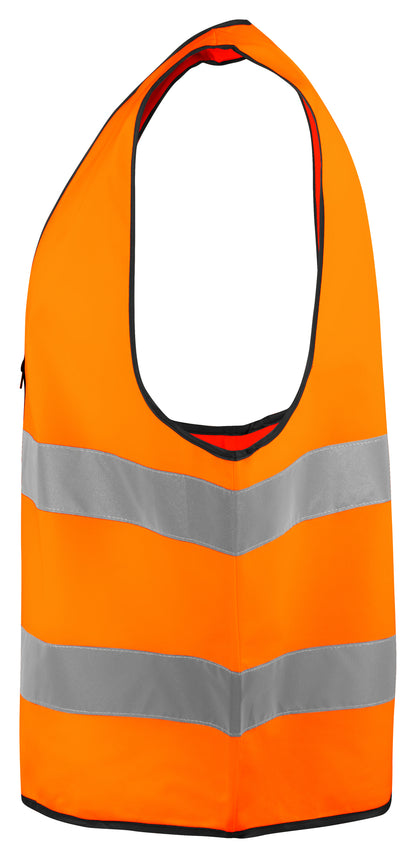 Chaleco reflectante moto naranja flúo - lateral