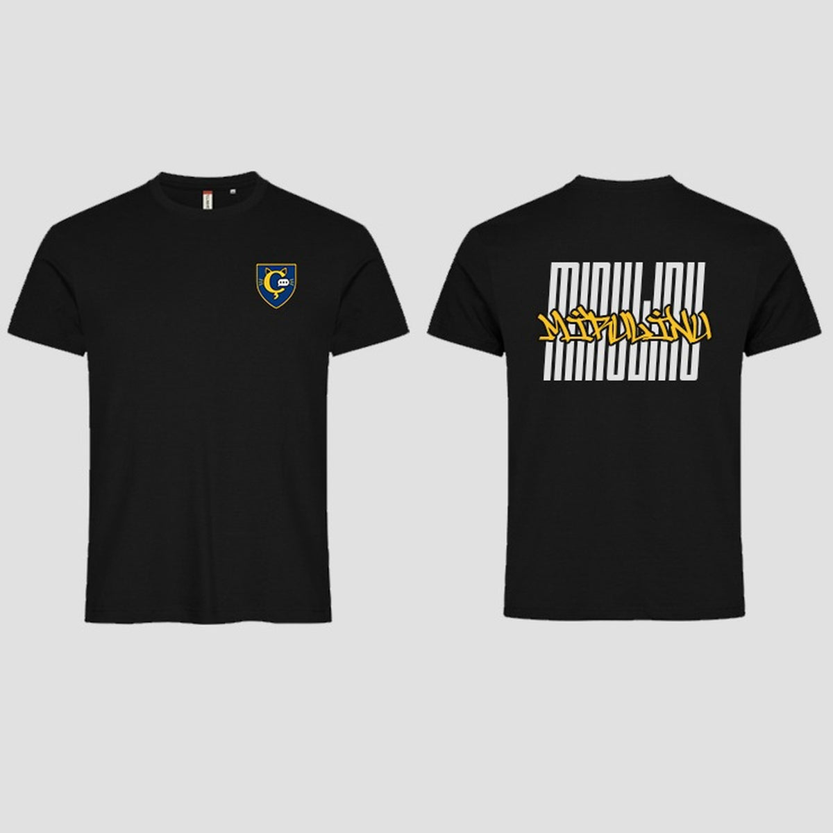 Samarreta Mirulinu negra, davant i darrere
