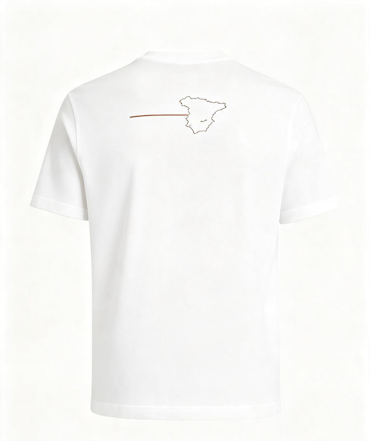 Camiseta "Orgullo Colombiano" · Blanca — silueta de España en la espalda